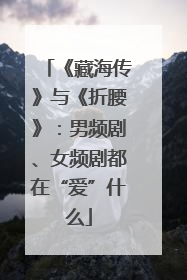 《藏海传》与《折腰》：男频剧、女频剧都在“爱”什么