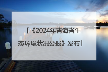 《2024年青海省生态环境状况公报》发布