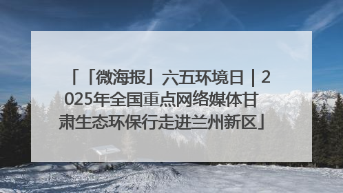 「微海报」六五环境日｜2025年全国重点网络媒体甘肃生态环保行走进兰州新区