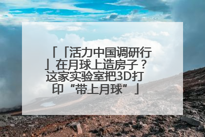 「活力中国调研行」在月球上造房子？这家实验室把3D打印“带上月球”