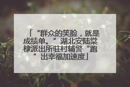 “群众的笑脸，就是成绩单。”湖北安陆棠棣派出所驻村辅警“跑”出幸福加速度