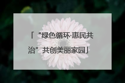 “绿色循环·惠民共治”共创美丽家园
