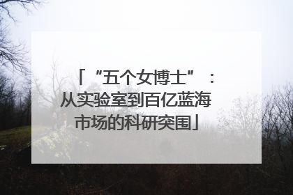 “五个女博士”：从实验室到百亿蓝海市场的科研突围