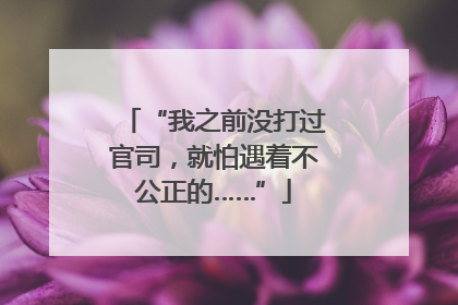 “我之前没打过官司，就怕遇着不公正的……”