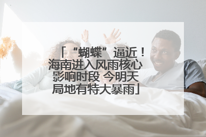 “蝴蝶”逼近！海南进入风雨核心影响时段 今明天局地有特大暴雨