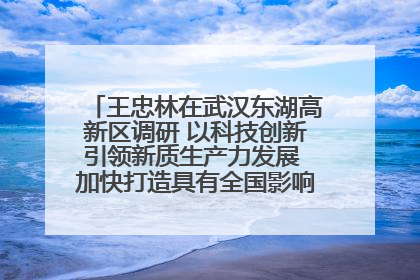 王忠林在武汉东湖高新区调研 以科技创新引领新质生产力发展 加快打造具有全国影响力的科技创新高地
