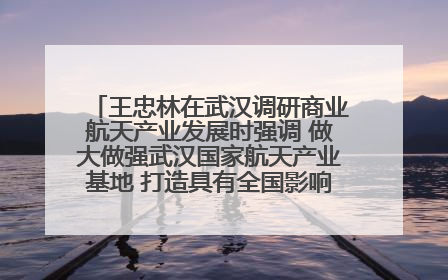 王忠林在武汉调研商业航天产业发展时强调 做大做强武汉国家航天产业基地 打造具有全国影响力的“中国星谷”