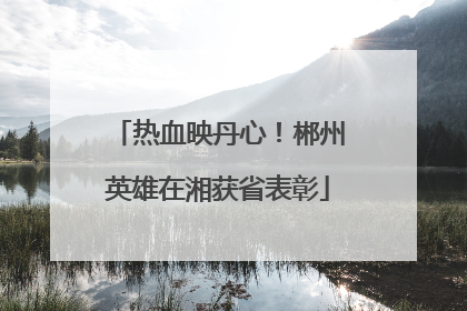 热血映丹心！郴州英雄在湘获省表彰
