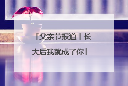 父亲节报道丨长大后我就成了你