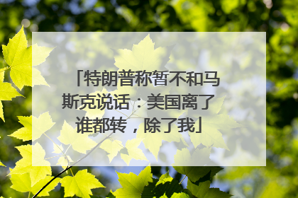 特朗普称暂不和马斯克说话:美国离了谁都转,除了我