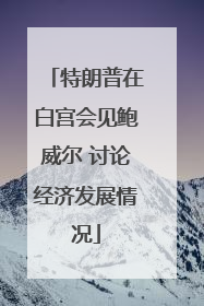 特朗普在白宫会见鲍威尔 讨论经济发展情况