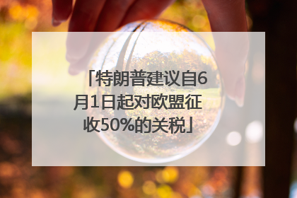 特朗普建议自6月1日起对欧盟征收50%的关税