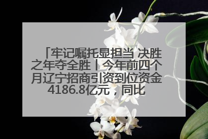 牢记嘱托显担当 决胜之年夺全胜丨今年前四个月辽宁招商引资到位资金4186.8亿元，同比增长17.4%