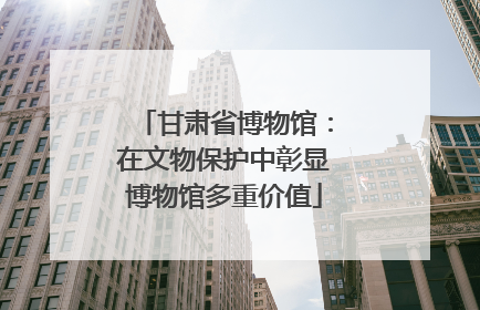 甘肃省博物馆：在文物保护中彰显博物馆多重价值