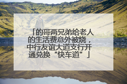 的哥两兄弟给老人的生活费意外被烧，中行友谊大道支行开通兑换“快车道”
