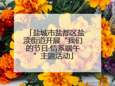 盐城市盐都区盐渎街道开展“我们的节日·情系端午”主题活动