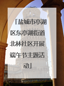 盐城市亭湖区东亭湖街道北林社区开展端午节主题活动