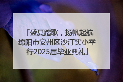盛夏踏歌，扬帆起航 绵阳市安州区沙汀实小举行2025届毕业典礼