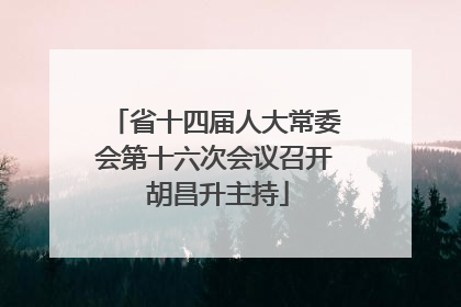 省十四届人大常委会第十六次会议召开 胡昌升主持