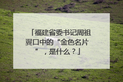 福建省委书记周祖翼口中的“金色名片”，是什么？
