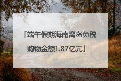 端午假期海南离岛免税购物金额1.87亿元