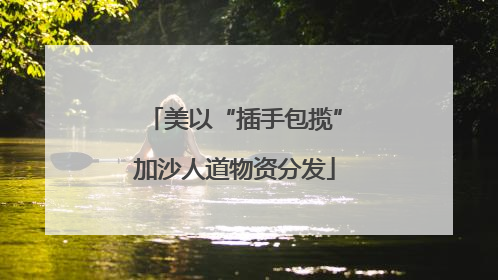 美以“插手包揽”加沙人道物资分发