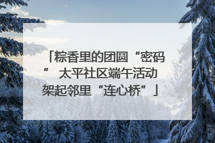 粽香里的团圆“密码” 太平社区端午活动架起邻里“连心桥”