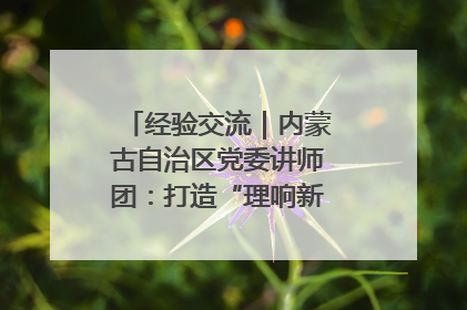 经验交流｜内蒙古自治区党委讲师团：打造“理响新征程”宣讲品牌