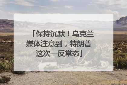 保持沉默！乌克兰媒体注意到，特朗普这次一反常态
