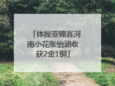 体操亚锦赛河南小花张怡涵收获2金1铜