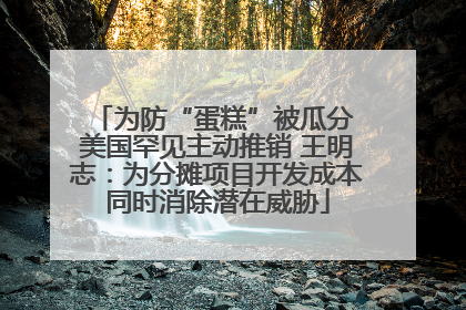 为防“蛋糕”被瓜分 美国罕见主动推销 王明志：为分摊项目开发成本同时消除潜在威胁