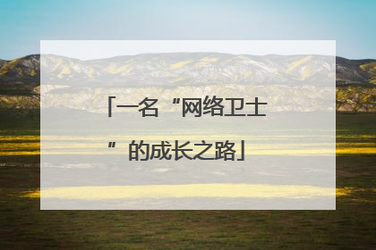 一名“网络卫士”的成长之路