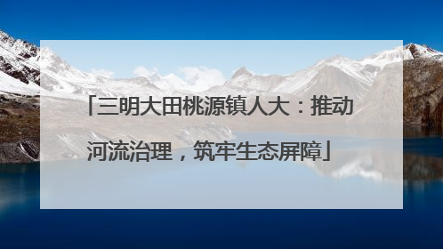 三明大田桃源镇人大：推动河流治理，筑牢生态屏障