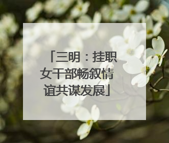 三明：挂职女干部畅叙情谊共谋发展
