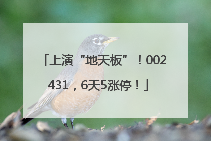 上演“地天板”！002431，6天5涨停！