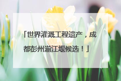 世界灌溉工程遗产，成都彭州湔江堰候选！