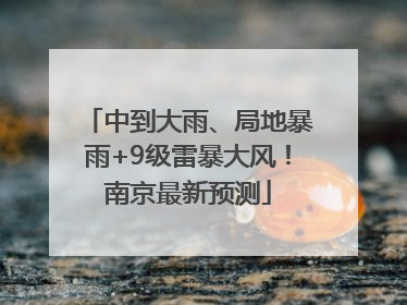 中到大雨、局地暴雨+9级雷暴大风！南京最新预测