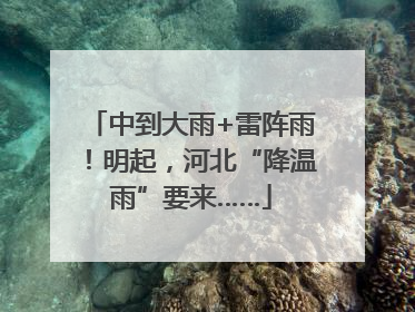 中到大雨+雷阵雨！明起，河北“降温雨”要来……