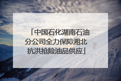 中国石化湖南石油分公司全力保障湘北抗洪抢险油品供应