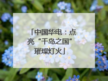 中国华电：点亮“千岛之国”璀璨灯火