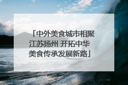 中外美食城市相聚江苏扬州 开拓中华美食传承发展新路