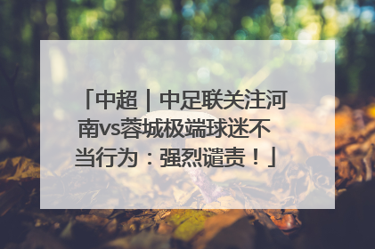 中超｜中足联关注河南vs蓉城极端球迷不当行为：强烈谴责！