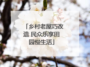 乡村老屋巧改造 民众乐享田园慢生活