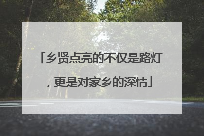 乡贤点亮的不仅是路灯，更是对家乡的深情