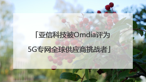 亚信科技被Omdia评为5G专网全球供应商挑战者