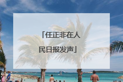 任正非在人民日报发声