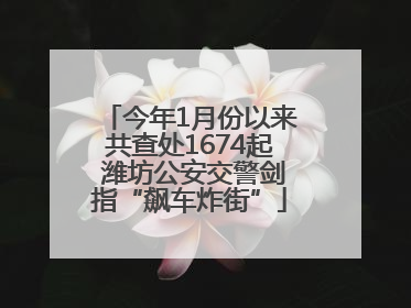 今年1月份以来共查处1674起 潍坊公安交警剑指“飙车炸街”