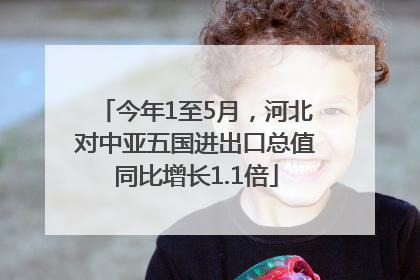 今年1至5月，河北对中亚五国进出口总值同比增长1.1倍