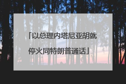 以总理内塔尼亚胡就停火同特朗普通话