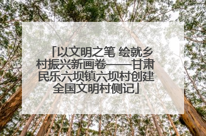 以文明之笔 绘就乡村振兴新画卷——甘肃民乐六坝镇六坝村创建全国文明村侧记